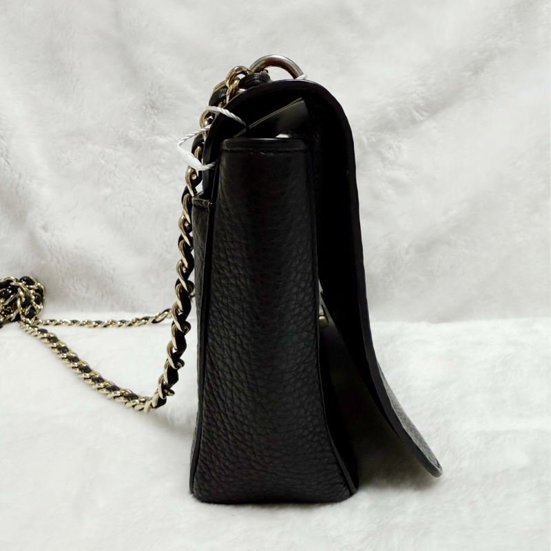 ❤️尋找愛它的主人❤️Tory Burch黑金旋轉扣鏈條斜背包 肩背包 woc-8