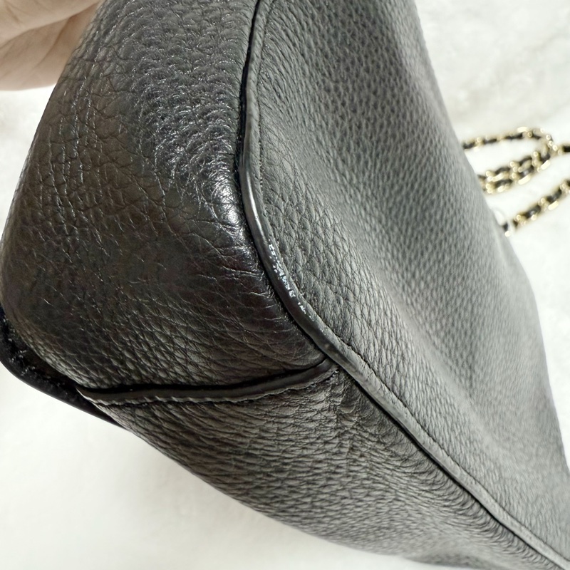 ❤️尋找愛它的主人❤️Tory Burch黑金旋轉扣鏈條斜背包 肩背包 woc-12