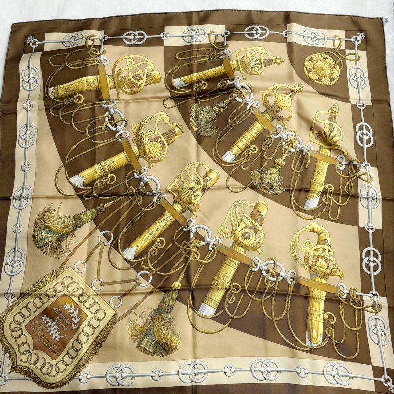 👑招財女王的權杖👑Hermes愛馬仕絲巾90*90-5