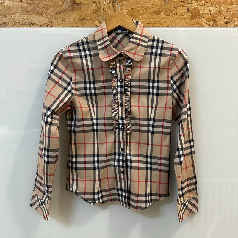 【美收精品】BURBERRY 茶色格紋襯衫 4-187【隔月月中將轉賣至日本 上架期限30天】-0