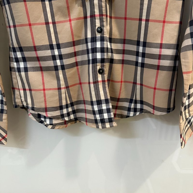 【美收精品】BURBERRY 茶色格紋襯衫 4-187【隔月月中將轉賣至日本 上架期限30天】-3