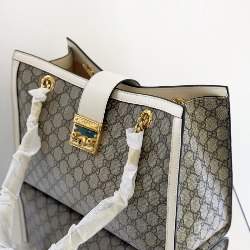 【閒置新】GUCCI/古馳 Padlock系列中號 鏈條包 白金配色-1