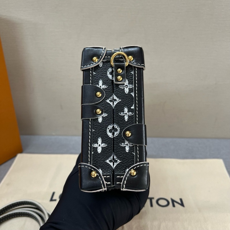 LV 黑色貓咪限量版 全皮金屬印花硬盒子petite Malle 尺寸約20*13*6cm 附件：盒子 塵袋。-4