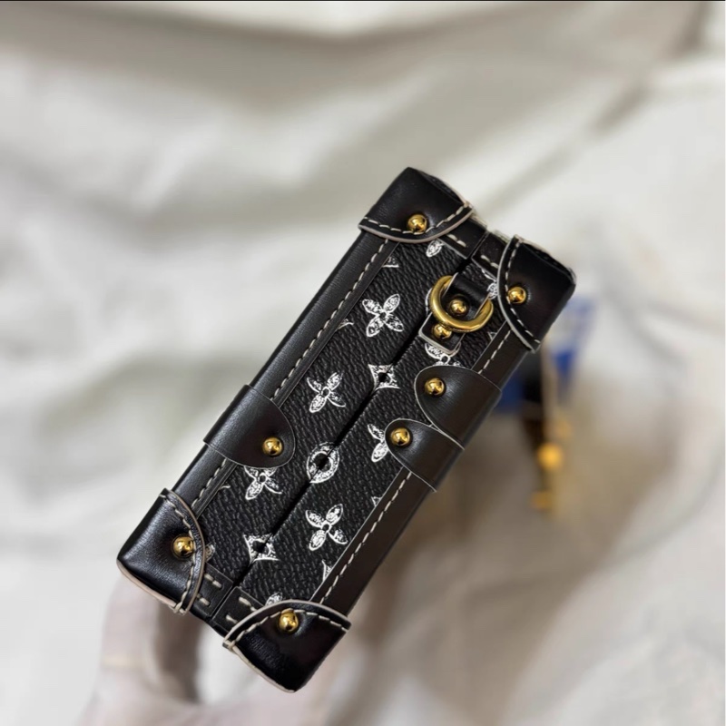 LV 黑色貓咪限量版 全皮金屬印花硬盒子petite Malle 尺寸約20*13*6cm 附件：盒子 塵袋。-5