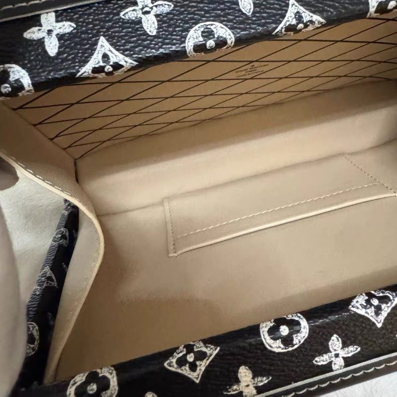 LV 黑色貓咪限量版 全皮金屬印花硬盒子petite Malle 尺寸約20*13*6cm 附件：盒子 塵袋。-11