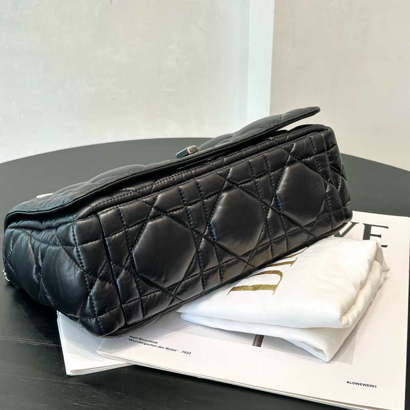 Dior caro中號手袋 so black 烏金扣 單肩包斜挎包 全智秀同款-4