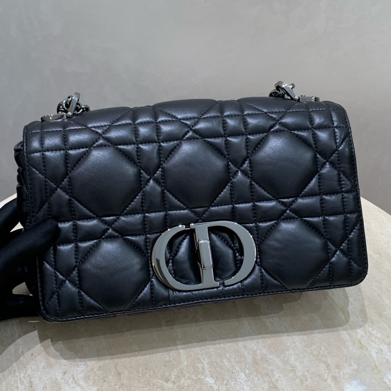Dior caro中號手袋 so black 烏金扣 單肩包斜挎包 全智秀同款-9