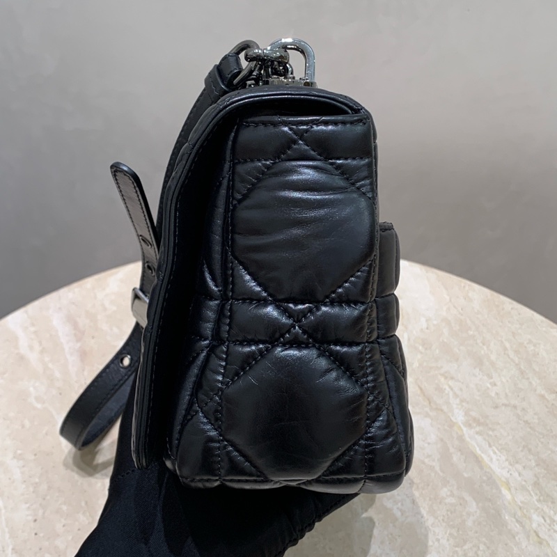 Dior caro中號手袋 so black 烏金扣 單肩包斜挎包 全智秀同款-11