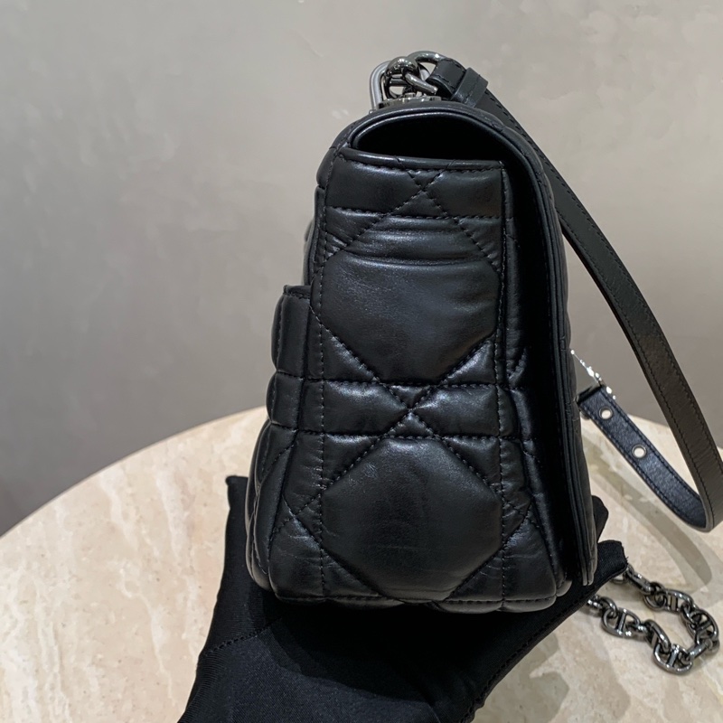 Dior caro中號手袋 so black 烏金扣 單肩包斜挎包 全智秀同款-12