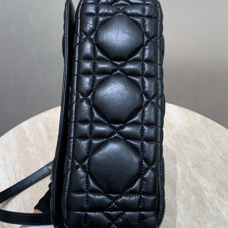 Dior caro中號手袋 so black 烏金扣 單肩包斜挎包 全智秀同款-14