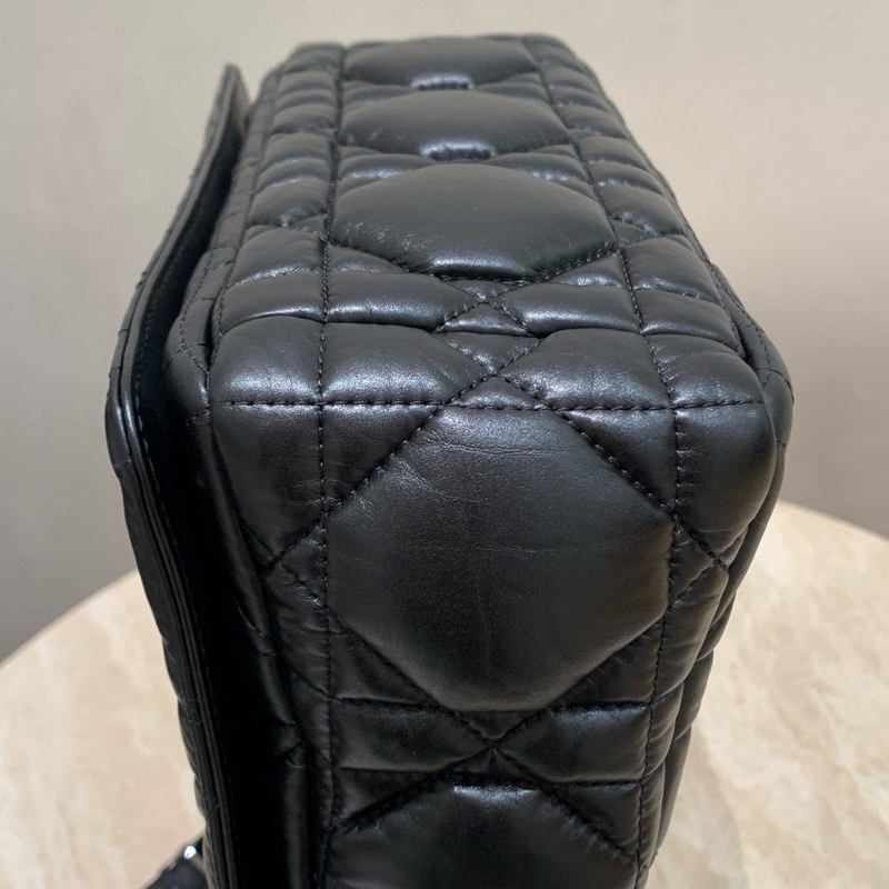 Dior caro中號手袋 so black 烏金扣 單肩包斜挎包 全智秀同款-15