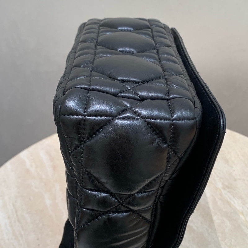 Dior caro中號手袋 so black 烏金扣 單肩包斜挎包 全智秀同款-16