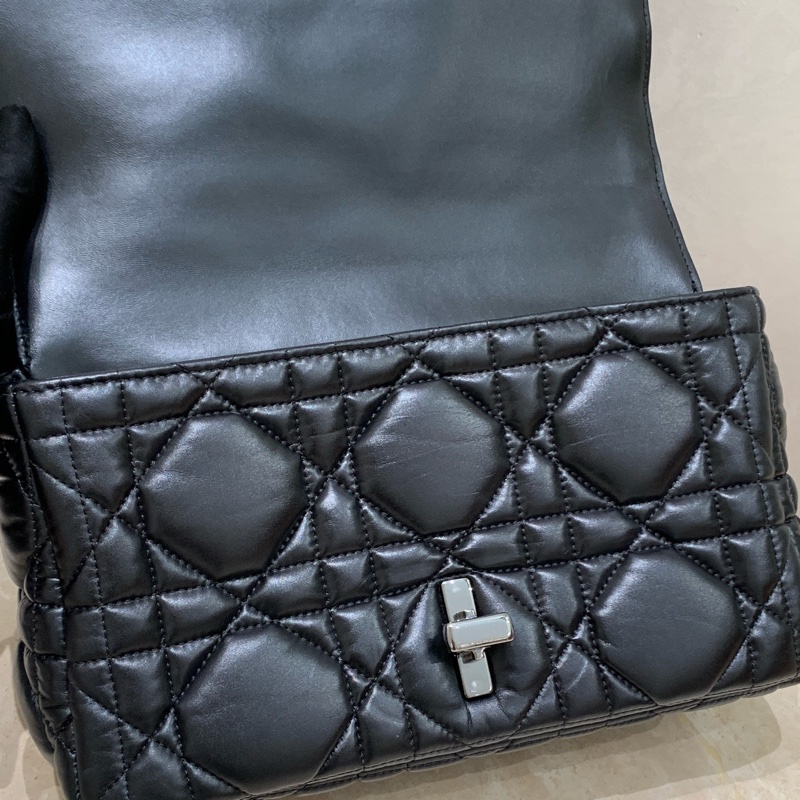 Dior caro中號手袋 so black 烏金扣 單肩包斜挎包 全智秀同款-18