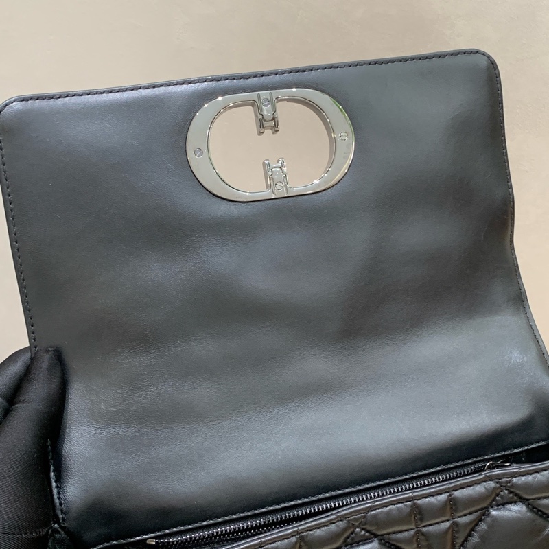 Dior caro中號手袋 so black 烏金扣 單肩包斜挎包 全智秀同款-19