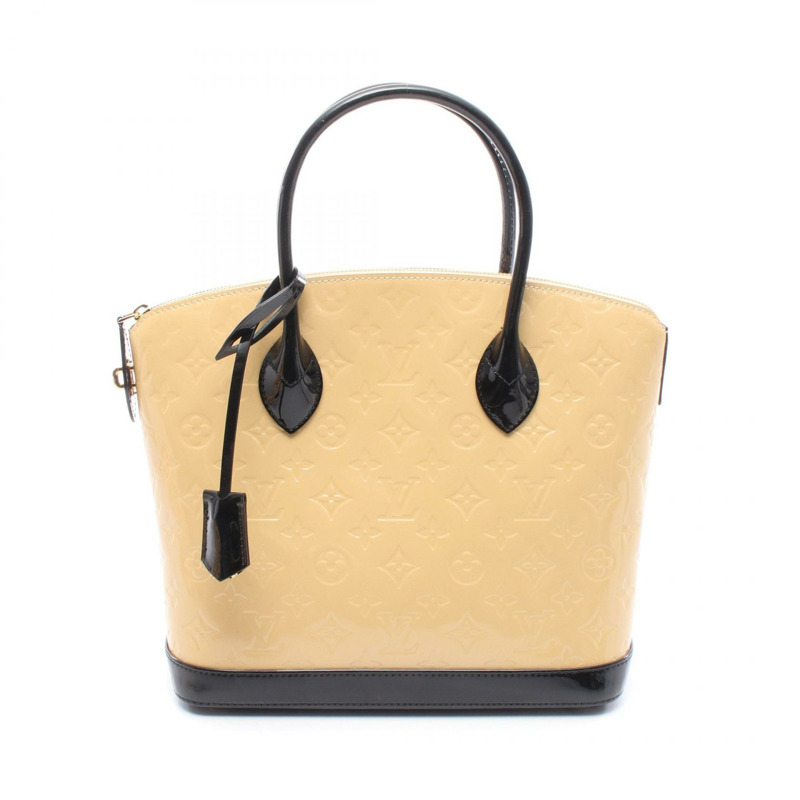 LOUIS VUITTON Lockit PM 手提包 M90251 Vernis 皮革米色沙丘二手女士 LV-0