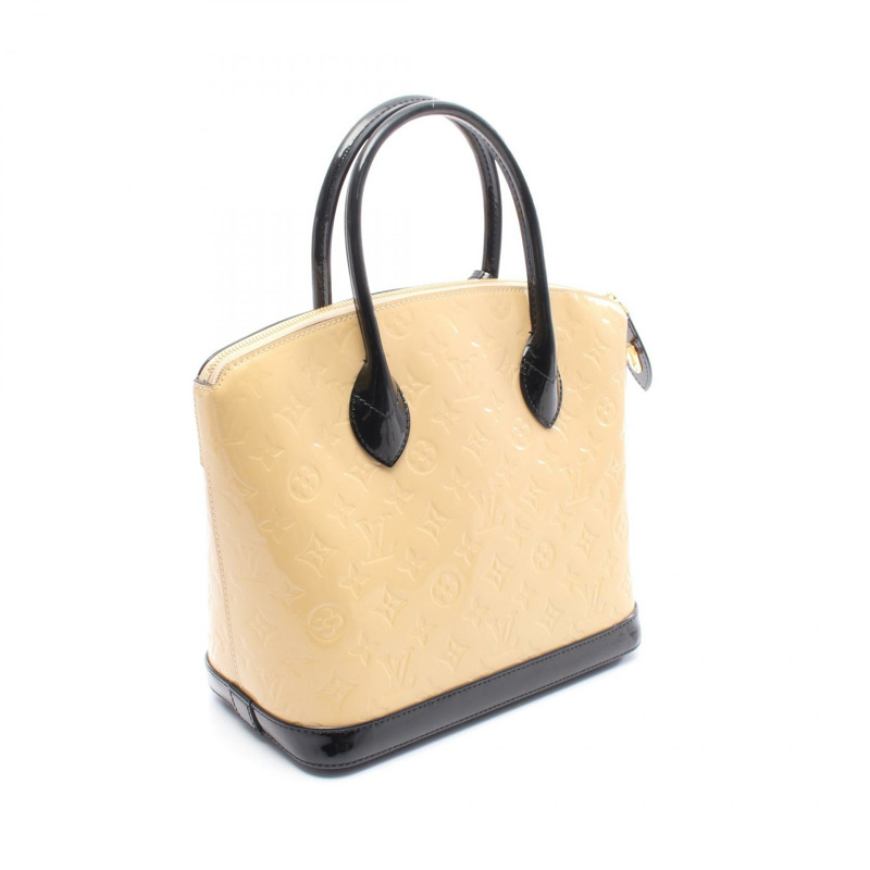 LOUIS VUITTON Lockit PM 手提包 M90251 Vernis 皮革米色沙丘二手女士 LV-1