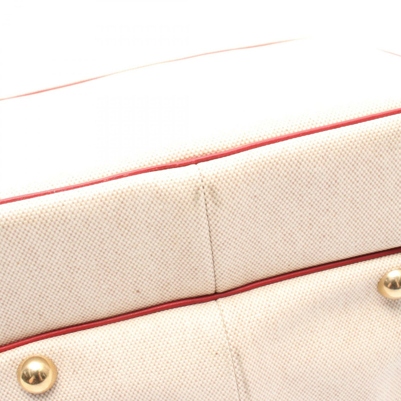 愛馬仕 Victoria 單肩包 Toile H Clemence 皮革 米色紅色 二手 GHW 女款-7