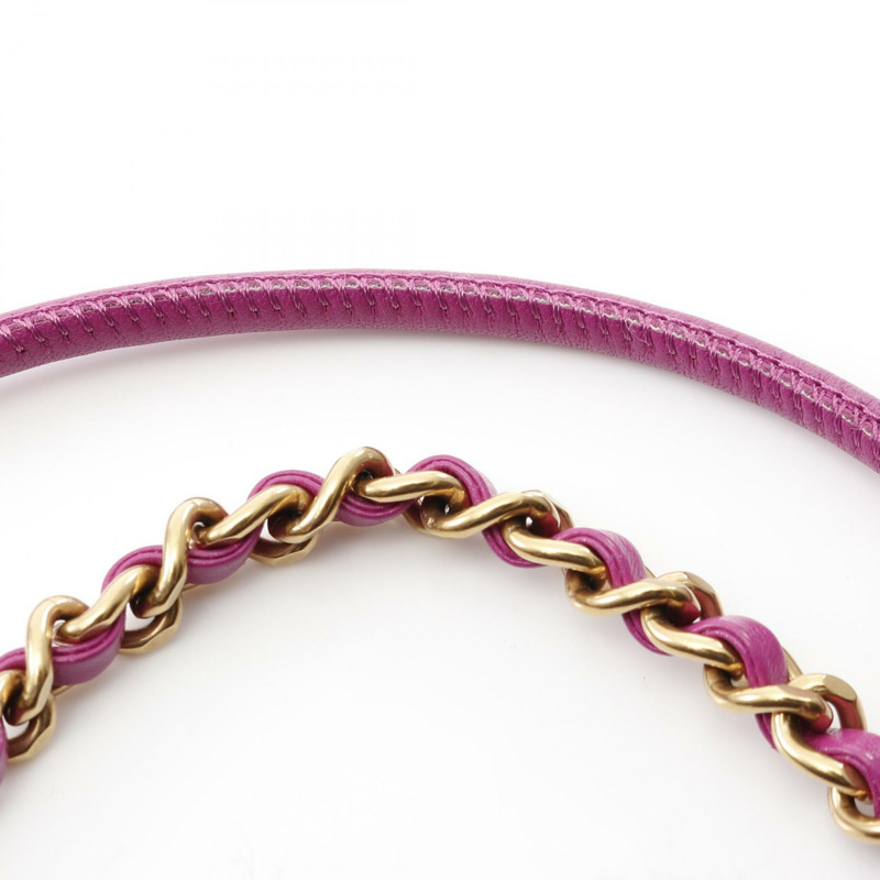 CHANEL chanel 22 迷你鏈條單肩包 AS3980 皮革紫色二手女 GHW CC-6