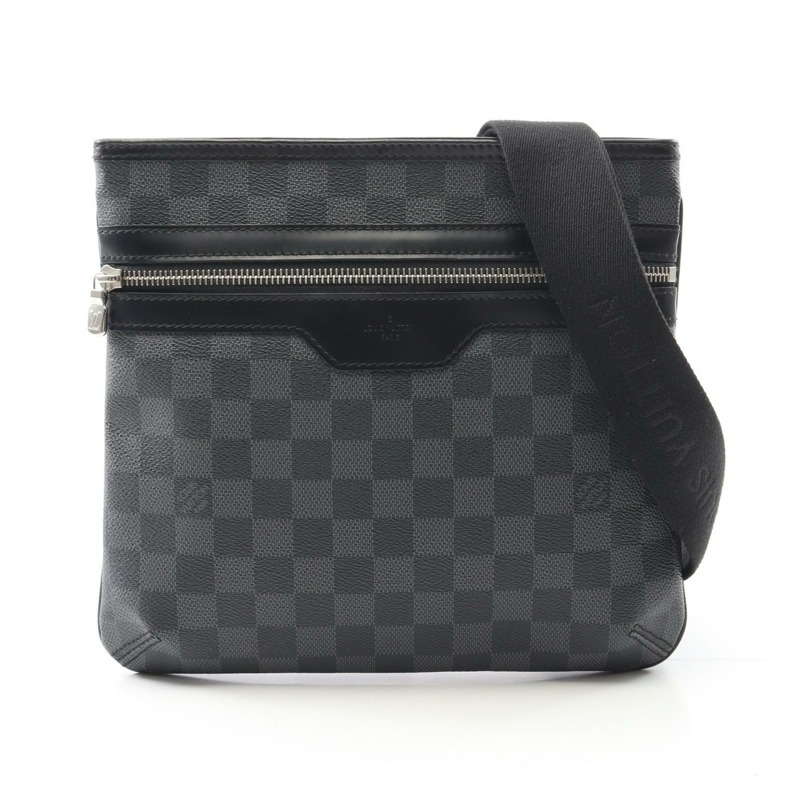 LOUIS VUITTON Tomas 單肩包 N58028 Damier 石墨帆布 黑色 二手 LV-0