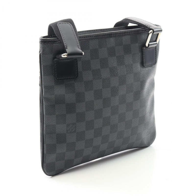 LOUIS VUITTON Tomas 單肩包 N58028 Damier 石墨帆布 黑色 二手 LV-1