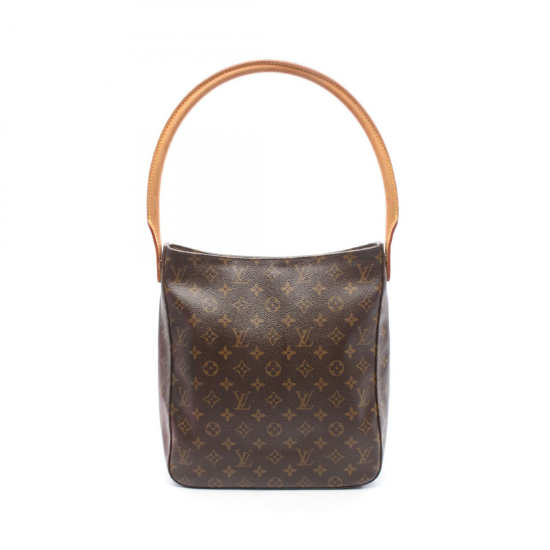 LOUIS VUITTON Looping GM 單肩包 M51145 Monogram 帆布皮革棕色二手-0
