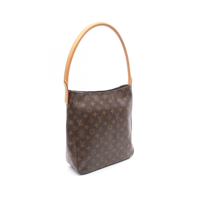 LOUIS VUITTON Looping GM 單肩包 M51145 Monogram 帆布皮革棕色二手-1