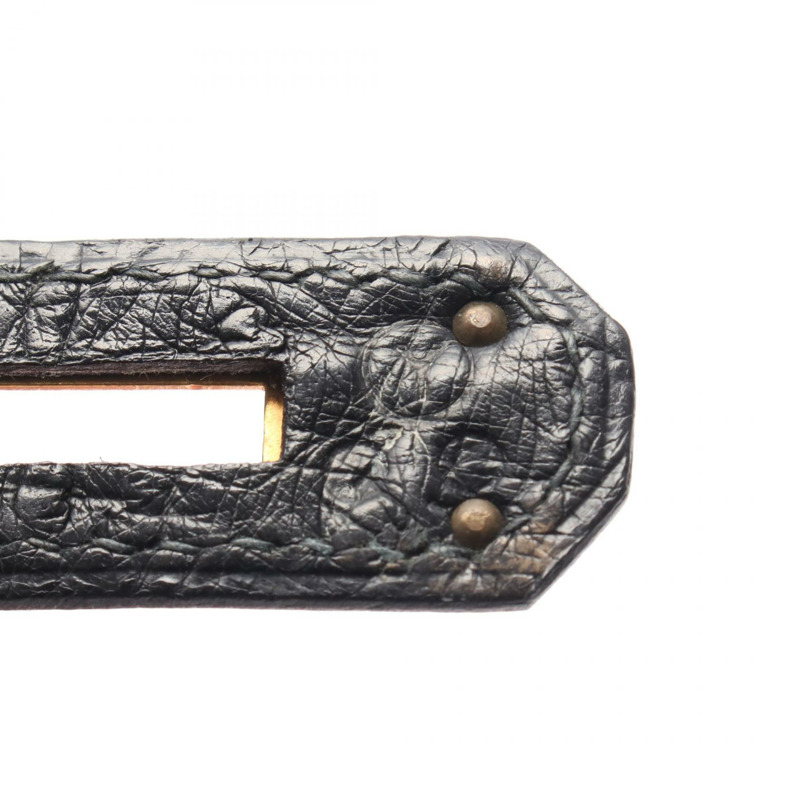 愛馬仕 Birkin 35 Rouge vif 手提包,鴕鳥皮,紅色/黑色,二手女款-4