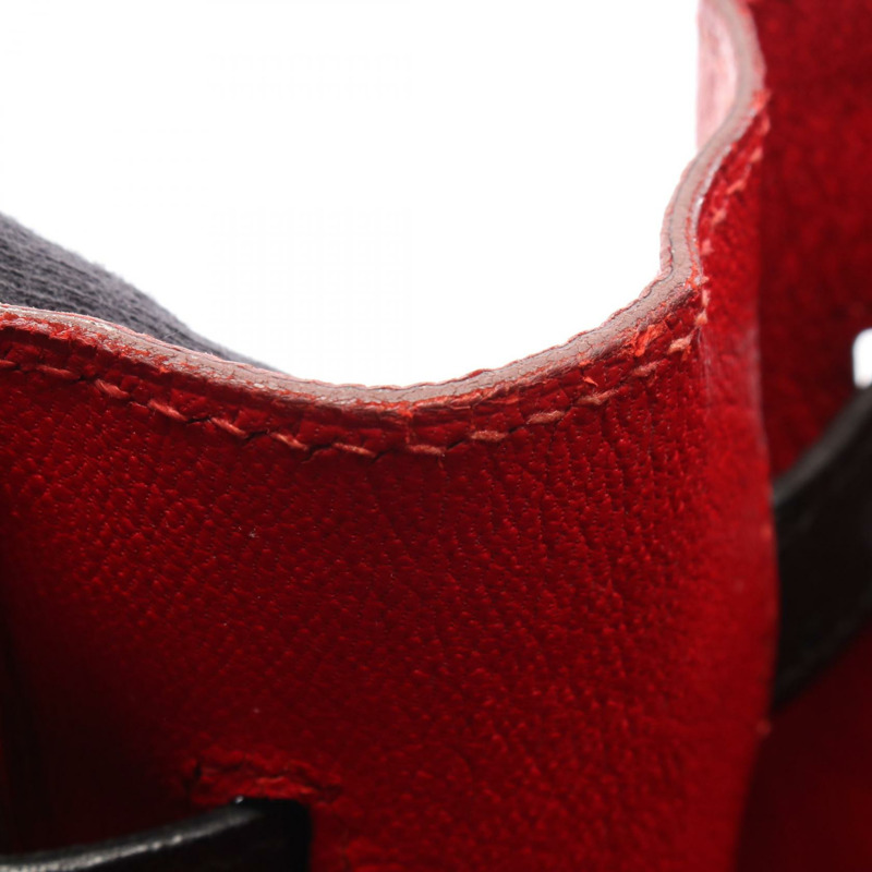 愛馬仕 Birkin 35 Rouge vif 手提包,鴕鳥皮,紅色/黑色,二手女款-10