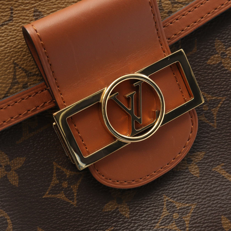 LOUIS VUITTON Dauphine 背包背包包 M45142 Monogram Reverse 棕色二手-7