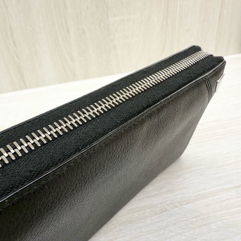 PRADA長夾黑色牛皮三角logo拉鍊-13