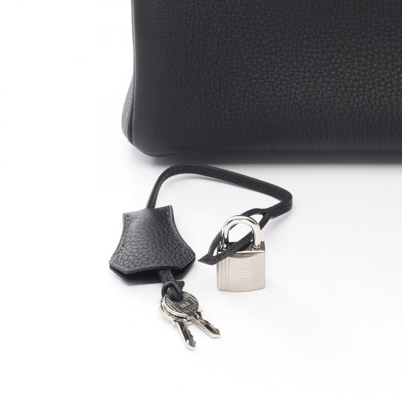 愛馬仕 Birkin 30 手提包，K Togo 皮革，黑色，銀色五金，女士款-4