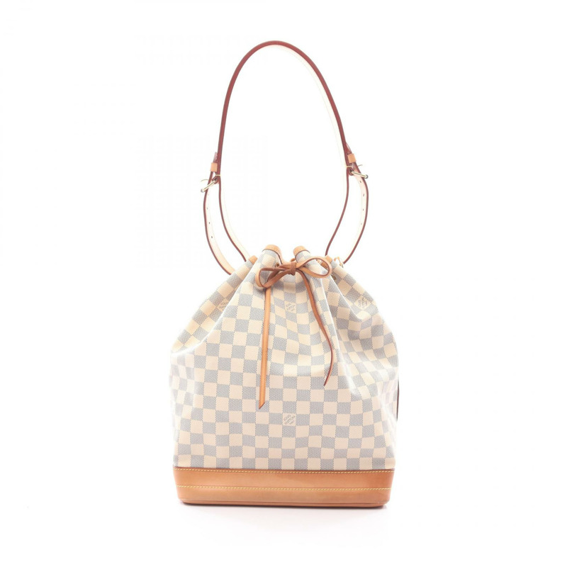 LOUIS VUITTON Noe 抽繩單肩包 N42222 Damier Azur 皮革二手 LV-0