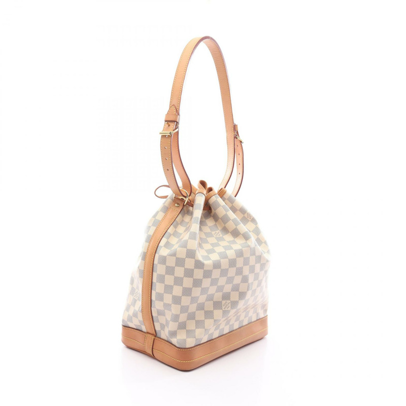 LOUIS VUITTON Noe 抽繩單肩包 N42222 Damier Azur 皮革二手 LV-1