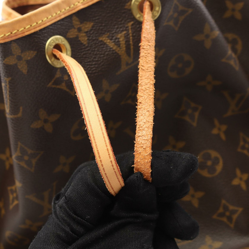 LOUIS VUITTON Petit Noe 單肩包 M42226 Monogram 帆布 棕色 二手 女士 LV-10