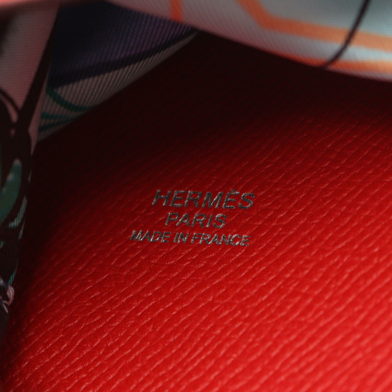 HERMES 芥末紫抽繩手提包 X 070539CK+070543CK 埃普索姆絲綢朱紅色 SHW-3