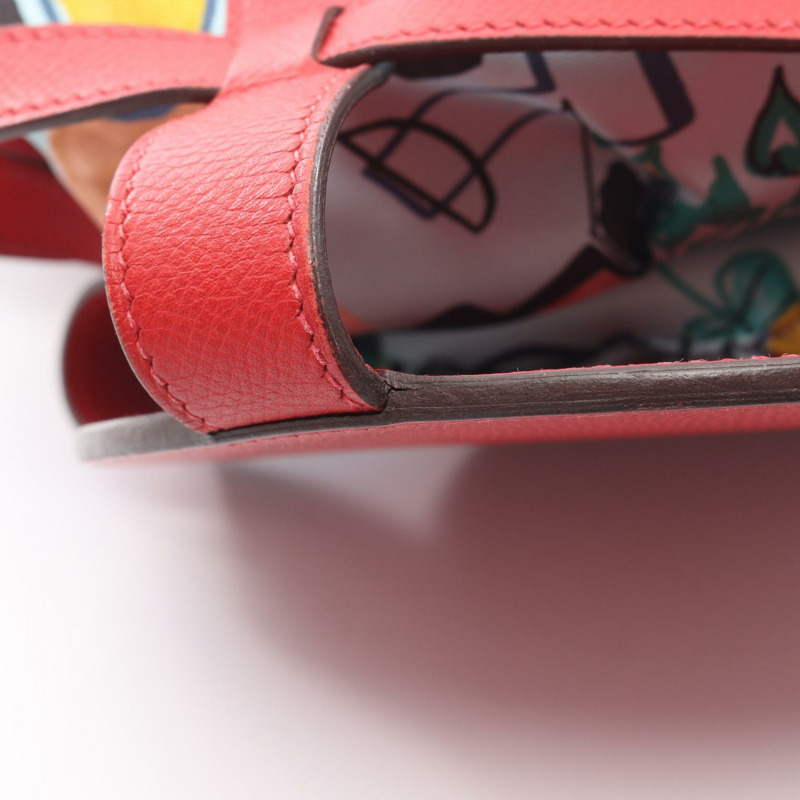 HERMES 芥末紫抽繩手提包 X 070539CK+070543CK 埃普索姆絲綢朱紅色 SHW-5