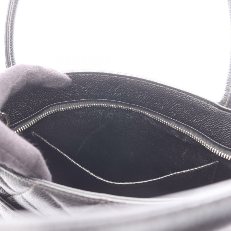 CHANEL Medallion 手提包 手提包 小牛皮 黑色 二手 SHW 女款-5