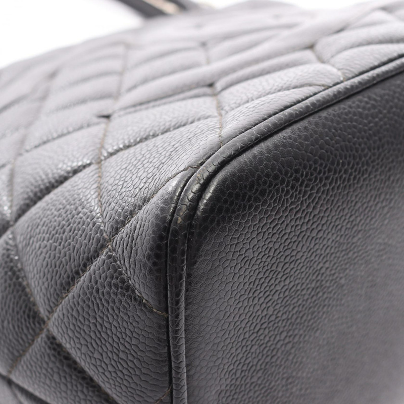 CHANEL Medallion 手提包 手提包 小牛皮 黑色 二手 SHW 女款-7