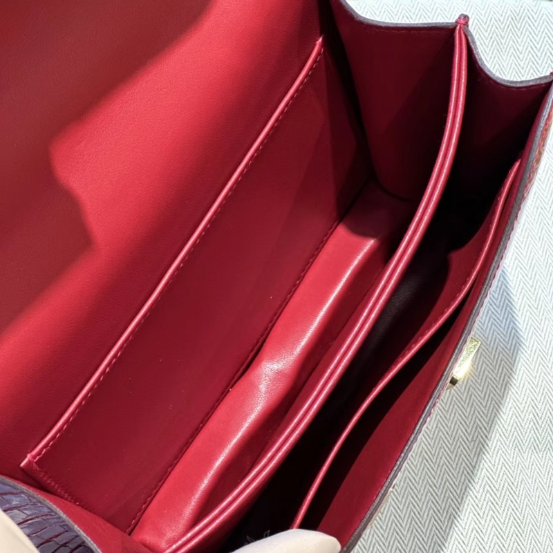 有購証 🐊 Hermes 愛馬仕 constance 康康19  95 法拉利紅 方塊亮面鰐魚 金扣 A刻 99新-4