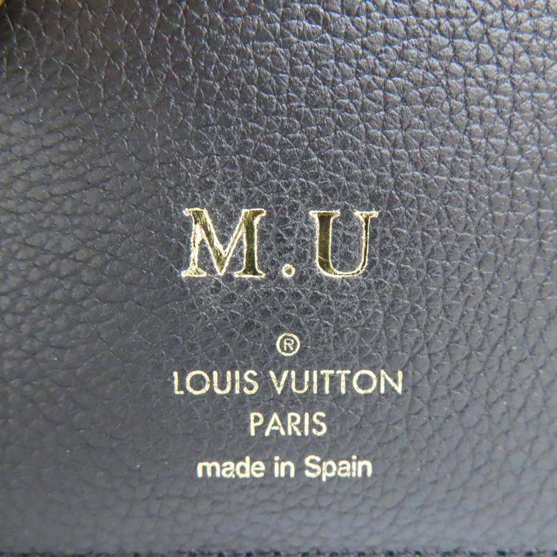 黑色牛皮 棕色原花 帆布 Double V 扣式短夾 (有燙字)【LOUIS VUITTON LV 路易威登】 M64420-7