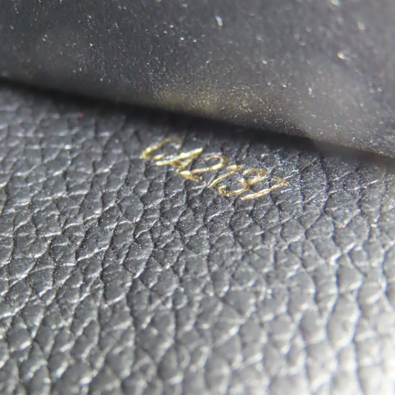 黑色牛皮 棕色原花 帆布 Double V 扣式短夾 (有燙字)【LOUIS VUITTON LV 路易威登】 M64420-8