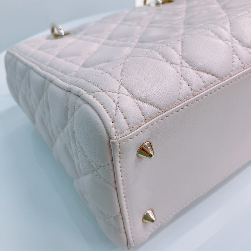 MS0328 Christian Dior 迪奧戴妃包 中號 五格 櫻花粉色 玫瑰金扣 Lady Dior Medium Lambskin Pink X LGHW-8