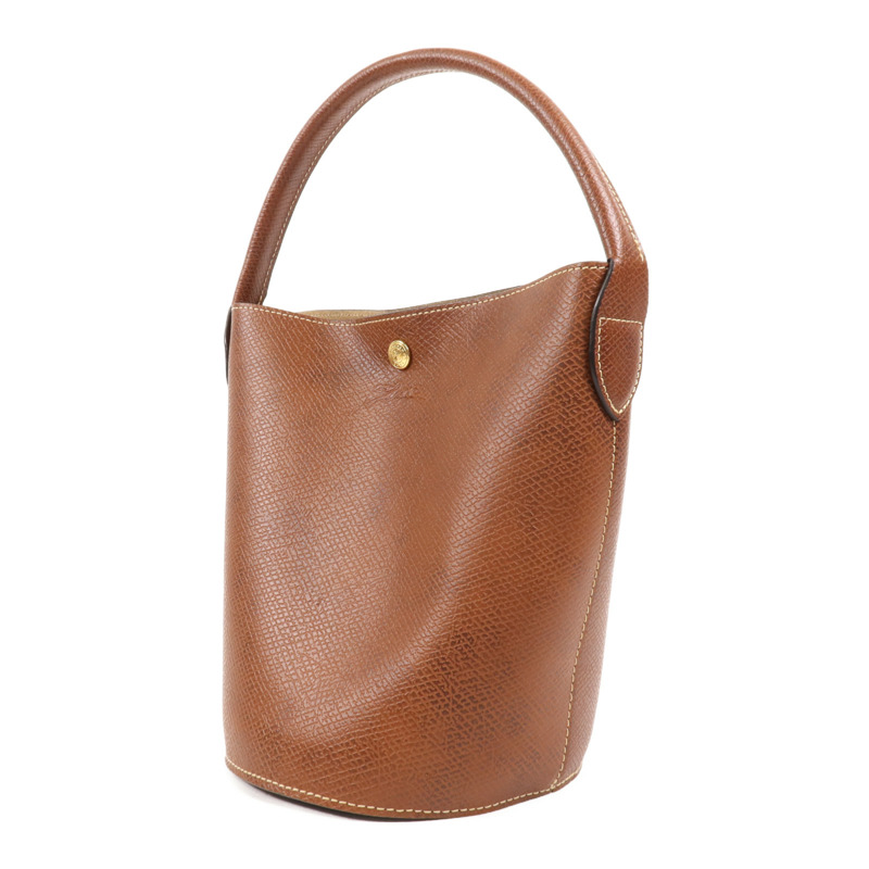 Longchamp 牛皮皮革Bucket Bag金扣手挽袋-2