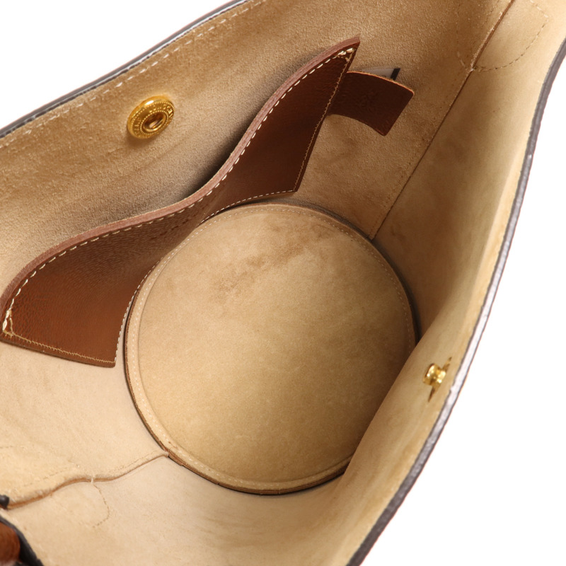 Longchamp 牛皮皮革Bucket Bag金扣手挽袋-4