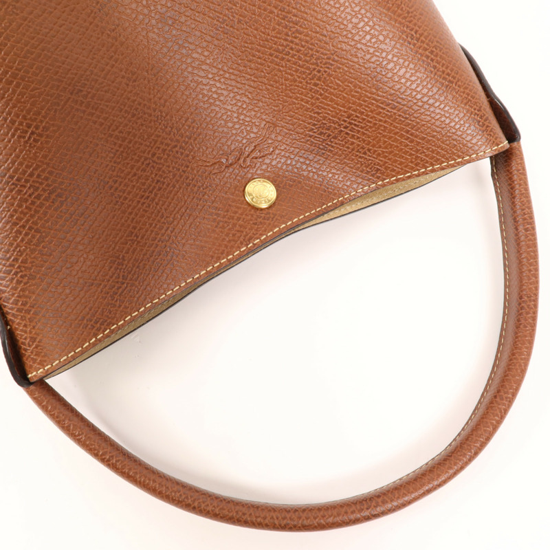 Longchamp 牛皮皮革Bucket Bag金扣手挽袋-7