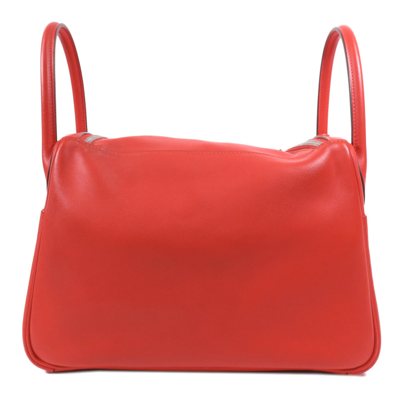 HERMES Swift皮革Lindy 30銀扣手挽肩背兩用袋Rose De Coeur-1