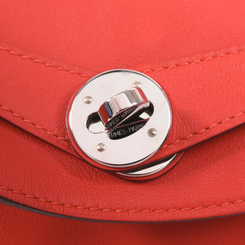 HERMES Swift皮革Lindy 30銀扣手挽肩背兩用袋Rose De Coeur-7