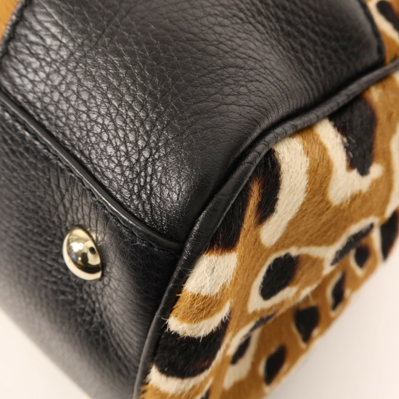 GUCCI 馬毛Bamboo Shopper Satchel Bag金扣手挽肩背兩用袋-9