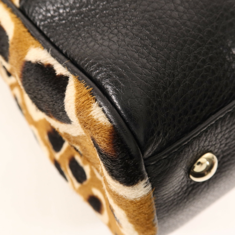 GUCCI 馬毛Bamboo Shopper Satchel Bag金扣手挽肩背兩用袋-12