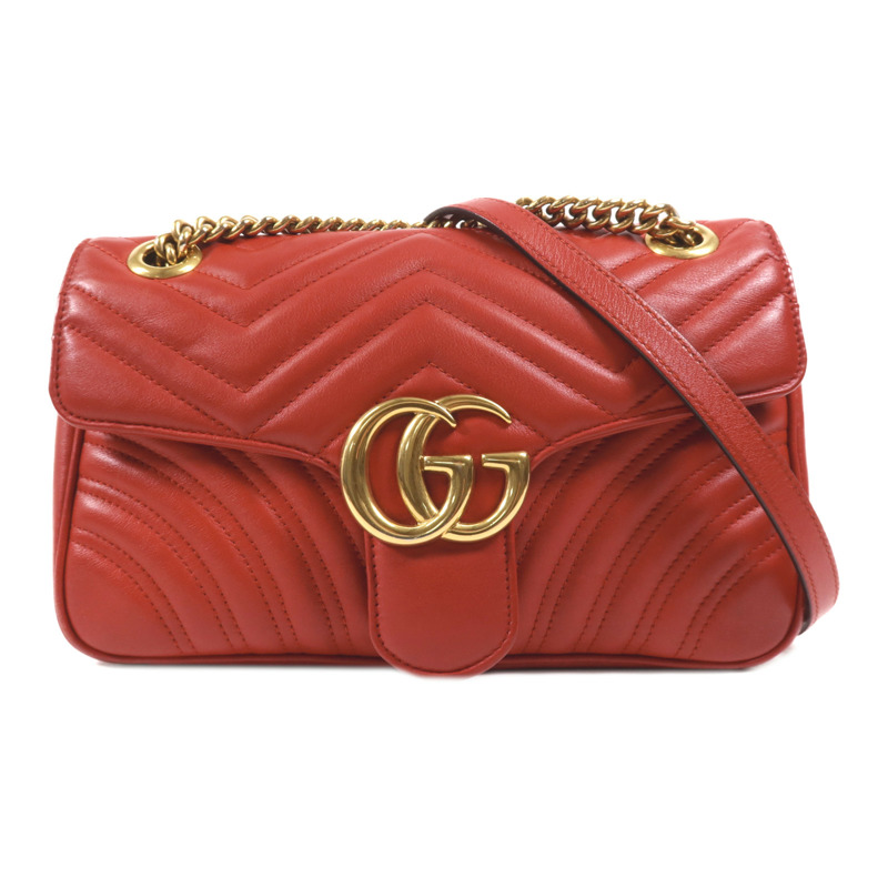 GUCCI 牛皮皮革GG Marmont Shoulder Bag金扣肩背袋-0